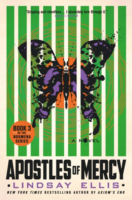 Apostles of Mercy book cover with a stylized butterfly and green stripes.