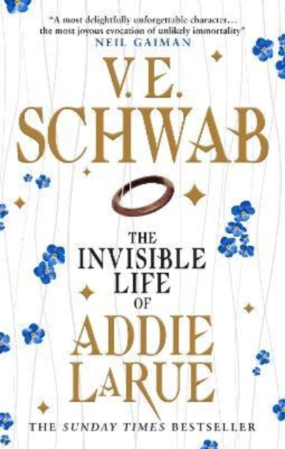 The Invisible Life of Addie LaRue book cover with floral accents.