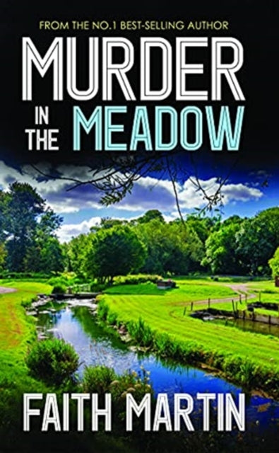 Murder in the Meadow book cover with a scenic meadow and stream.