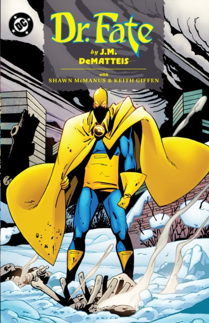 Doctor Fate comic cover featuring a character in a yellow cape and blue costume.