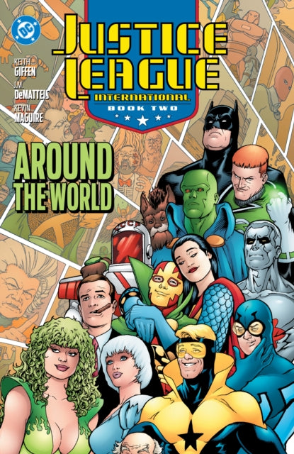 Justice League International Book Two: Around the World comic cover featuring multiple superheroes.