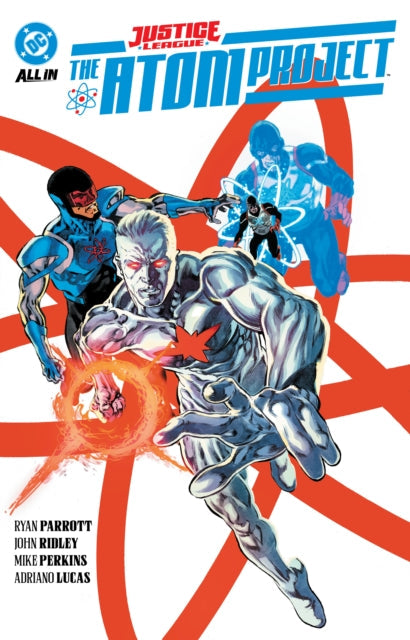 Justice League: The Atom Project comic cover featuring Atom, Captain Atom, and other heroes.