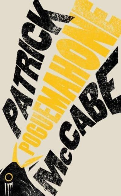 Poguemahone book cover with bold, textured text and a black bird illustration.