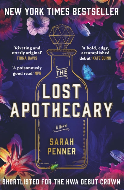 The Lost Apothecary book cover with floral accents.