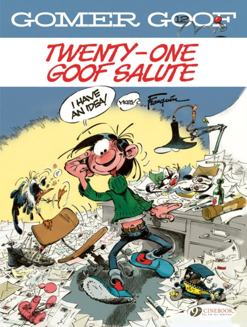 Gomer Goof Vol. 12 comic book cover with a chaotic desk scene.