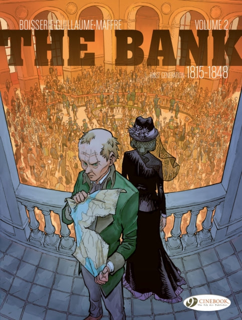 The Bank Vol. 2 comic cover features two figures in front of a crowd and the title.