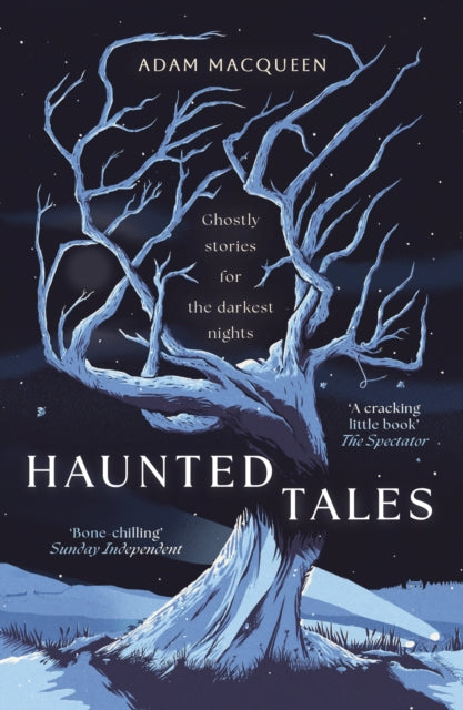Haunted Tales book cover with a bare, spooky tree against a dark night sky.