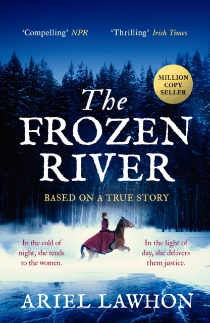 The Frozen River book cover features a woman on horseback in a snowy landscape.