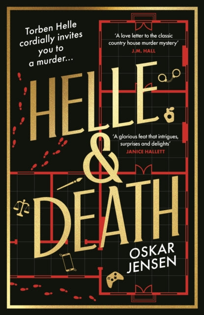 Book cover for Helle and Death by Oskar Jensen with gold lettering.