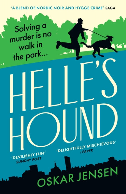 Helle's Hound book cover with a silhouette of a man and dog running.