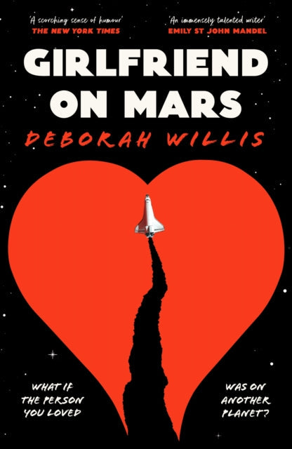 Girlfriend on Mars book cover with a rocket launching from a red heart.