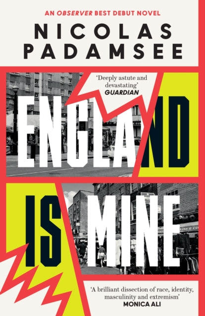 England is Mine book cover with bold text and images of city streets.