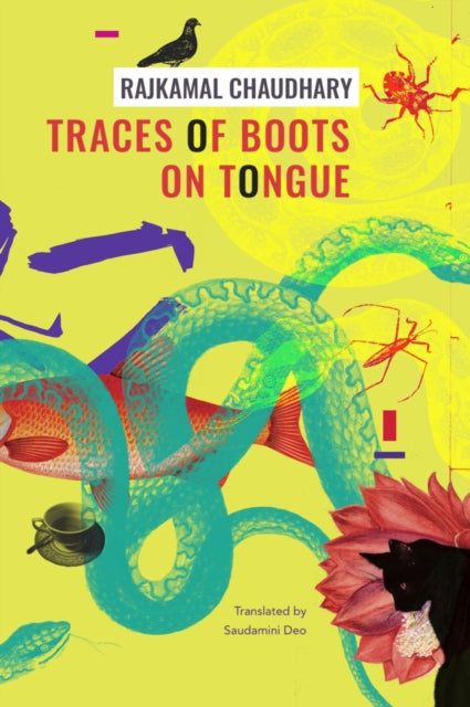 Book cover for Traces of Boots on Tongue with abstract art.