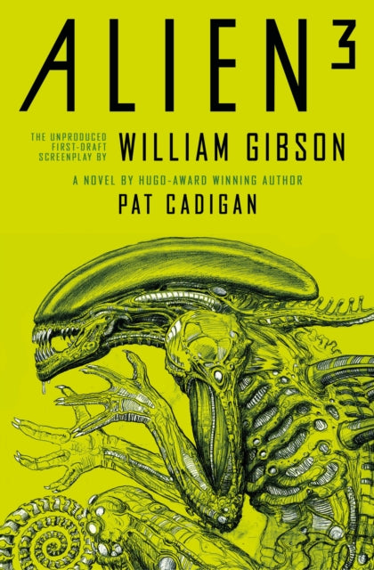 Alien 3 book cover featuring a drawing of the Xenomorph on a lime green background.