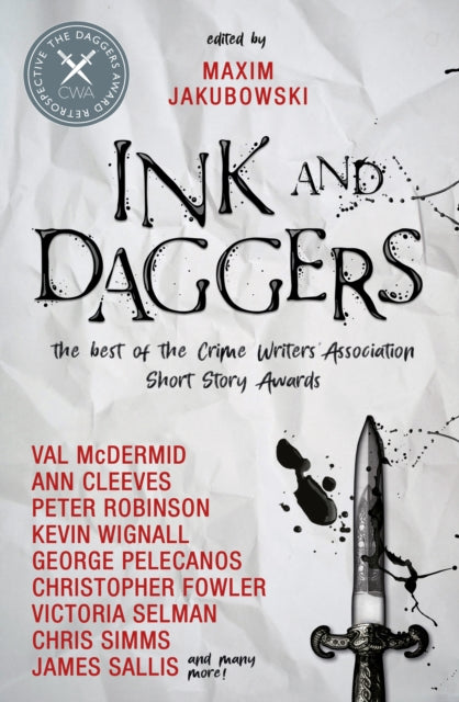 Ink and Daggers anthology cover with a knife and ink splatters.