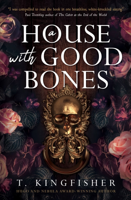 A House With Good Bones book cover with a golden skull doorknocker.