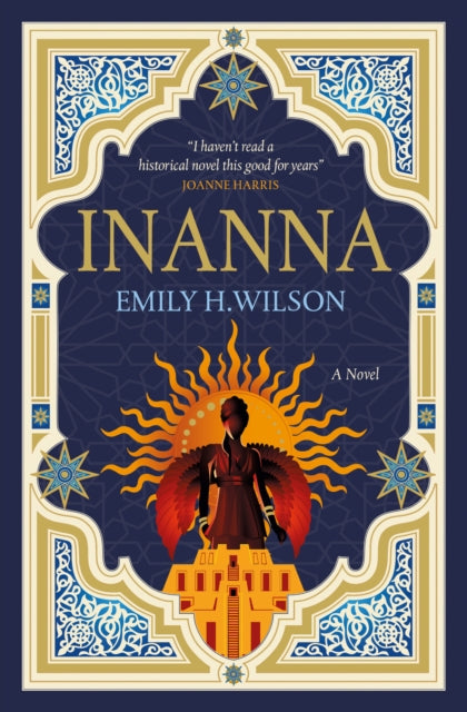 The book cover for Inanna by Emily H. Wilson features a stylized sun and winged figure.