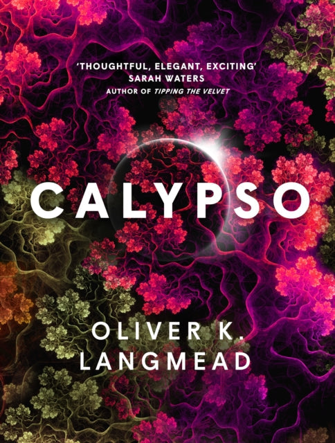 Calypso book cover with abstract floral design and white text.