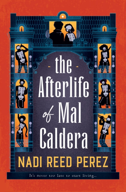 The Afterlife of Mal Caldera book cover featuring skeletons in windows.