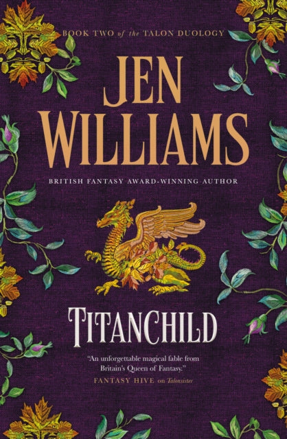 Book cover for Titanchild by Jen Williams featuring a dragon illustration.