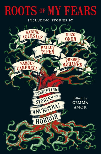 Roots of My Fears book cover with a tree of horror and author names.