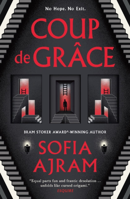 Coup de Grace book cover with a dark, labyrinthine design.