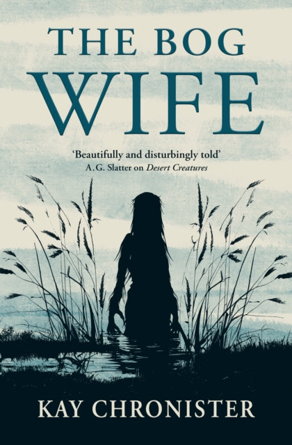 The Bog Wife book cover with a silhouette of a figure in reeds.