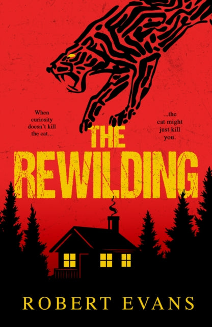 The Rewilding book cover with a stylized black panther and a cabin.