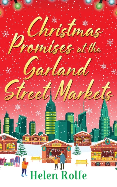 Christmas Promises at the Garland Street Markets book cover with festive lights and city skyline.