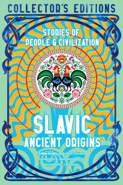 A book cover titled "Slavic Ancient Origins" with decorative elements.