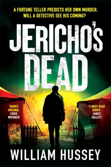 Jericho's Dead book cover with a man in silhouette and carnival tents.