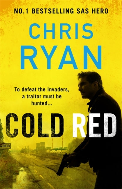 Cold Red book cover with a man holding a gun and a yellow background.