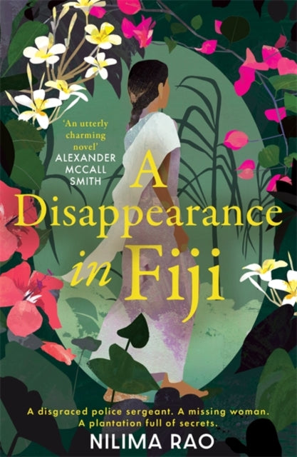 A Disappearance in Fiji book cover with a woman and tropical flowers.