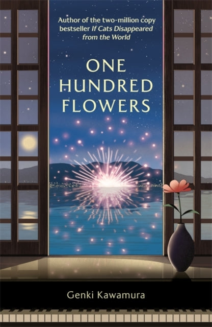 One Hundred Flowers book cover with fireworks over water.