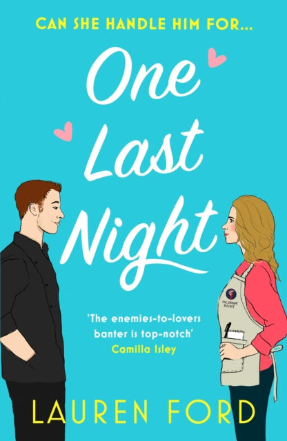 Book cover for "One Last Night" by Lauren Ford featuring two characters.