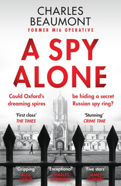A Spy Alone book cover featuring Charles Beaumont's name and a gothic building.