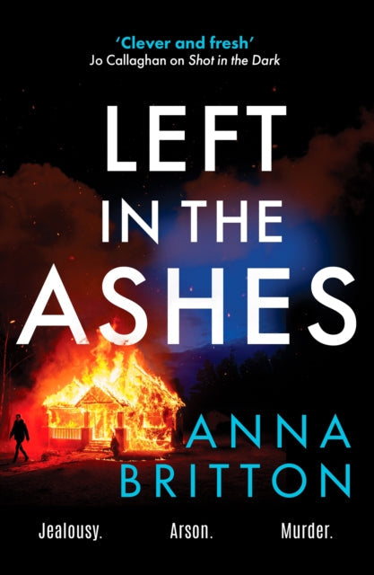 Book cover for Left in the Ashes, showing a burning house and the title.