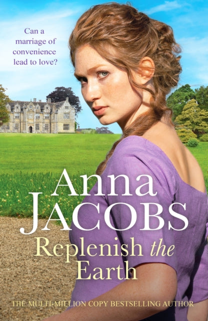 Replenish the Earth book cover featuring a woman and a manor.