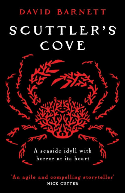 Scuttler's Cove book cover with a red coral crab design.