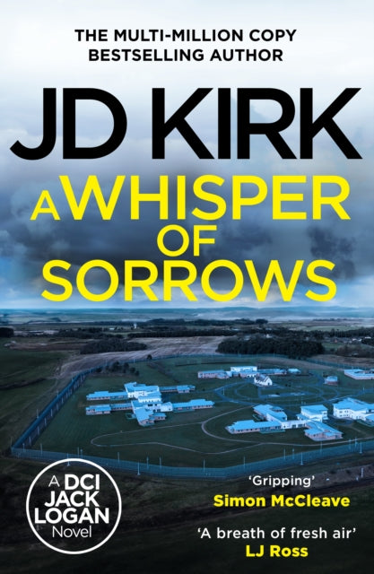 A Whisper of Sorrows book cover featuring a prison and stormy sky.