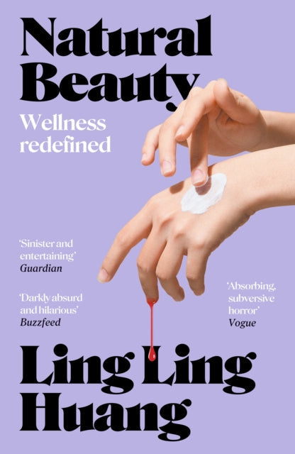 Book cover for Natural Beauty with hands applying cream and dripping blood.