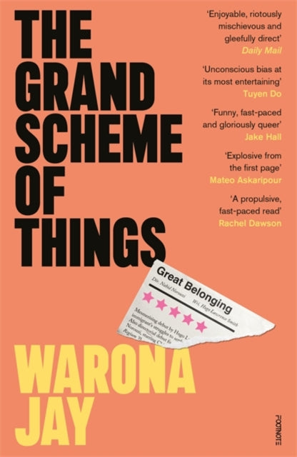 The Grand Scheme of Things book cover with black text on orange background.