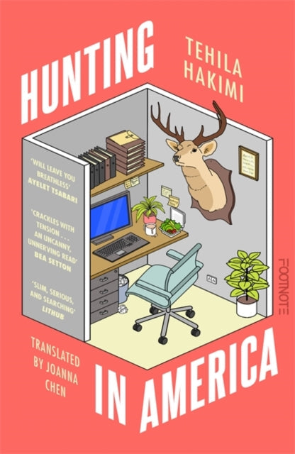 Hunting in America book cover with an office cubicle and a deer head.