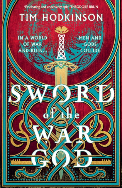 Sword of the War God book cover with a sword and Celtic knot design.