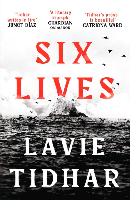 Six Lives book cover with a rocky island and birds.