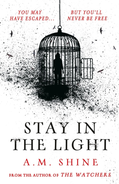 Book cover for "Stay in the Light" featuring a birdcage and silhouette.