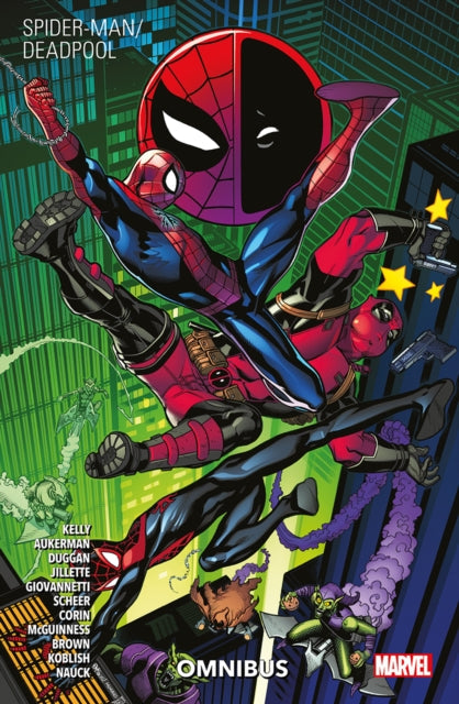 Spider-Man and Deadpool in a dynamic action pose on a comic book cover.
