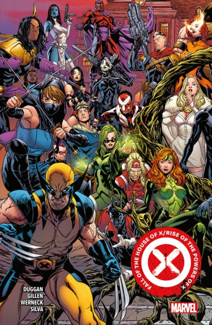 Comic book cover featuring a large group of X-Men characters.