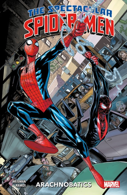 The Spectacular Spider-Men Vol.1: Arachnobatics comic cover featuring two Spider-Men.