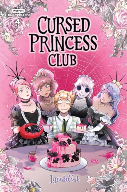 Cursed Princess Club Volume 4 comic cover featuring characters and a cake.